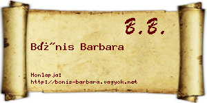 Bónis Barbara névjegykártya